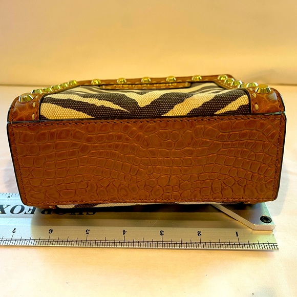 Michael Kors Small Zebra Print Canvas and Leather Crossbody Handbag! So cute! - Picture 11 of 12